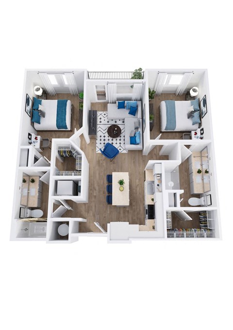 bedroom floor plan an open concept living room and kitchen with a fireplace